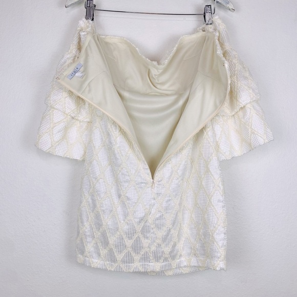 ATOIR Ivory Mini Strapless Dress Elegant Night Out Cocktail Bell Sleeve 4 - Picture 13 of 15